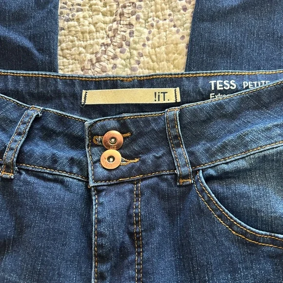 !it Jeans- “Tess Petite Extreme High Rise Skinny” Double Button Jeans- Size 12P - Picture 8 of 11